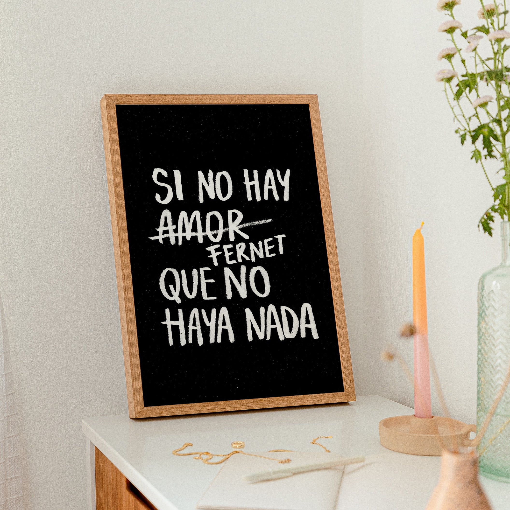 Gente con prioridades claras - Cuadro Si no hay fernet